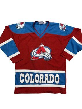 Vintage Colorado Avalanche Jersey Youth Medium NHL Winning Goal Hockey Playoffs